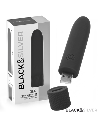 BLACK & SILVER - GERI USB RICARICABILE VIBRANTE BULLET 8 VIBRAZIONI NERO 10 X 2