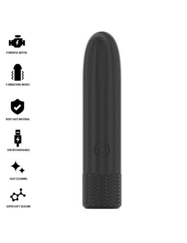 BLACK & SILVER - GERI USB RICARICABILE VIBRANTE BULLET 8 VIBRAZIONI NERO 10 X 2