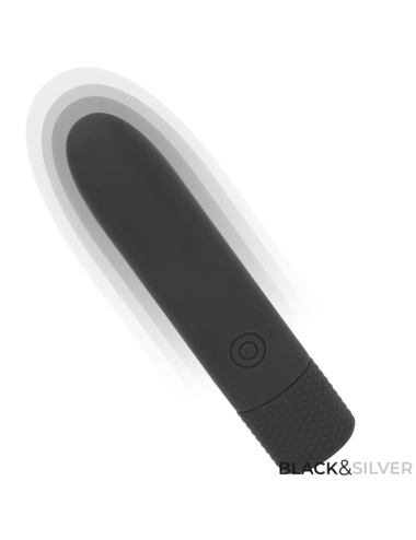 BLACK & SILVER - GERI USB RICARICABILE VIBRANTE BULLET 8 VIBRAZIONI NERO 10 X 2,2 CM