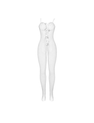 SUBBLIME - 951740 BODYSTOCKING BIANCO A RETE SENZA CAVALLO CON FIOCCHI TAGLIA UNICA