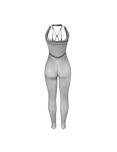 SUBBLIME - 951788 BODYSTOCKING LUNGO A RETE CON SPALLINE SU PETTO E SCHIENA NERO TAGLIA UNICA