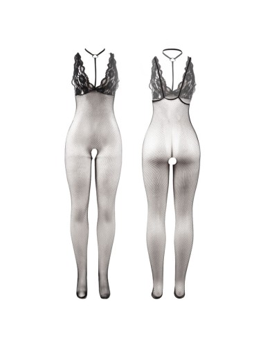 SUBBLIME - 951993 BODYSTOCKING A RETE TRASPARENTE NERA SENZA CAVALLO TAGLIA UNICA