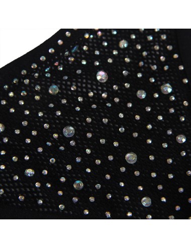 SUBBLIME - 952174 BODYSTOCKING A RETE CON GUANTI E STRASS NERO TAGLIA UNICA