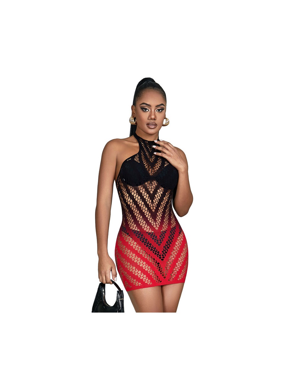 SUBBLIME - 952242 BODYSTOCKING ELASTICO A RETE DEGRADATA ROSSO E NERO TAGLIA UNICA SUBBLIME - 952242 BODYSTOCKING ELASTICO A RETE DEGRADATA ROSSO E NERO TAGLIA UNICA