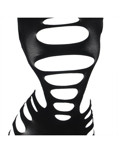 SUBBLIME - 952266 BODYSTOCKING ELASTICO A RETE MANICA LUNGA NERO TAGLIA UNICA