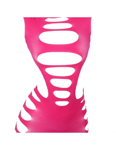 SUBBLIME - 952273 BODYSTOCKING ELASTICO A RETE MANICA LUNGA ROSA TAGLIA UNICA