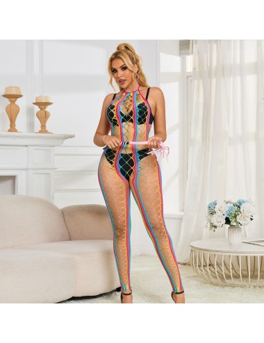 SUBBLIME - 952358 BODYSTOCKING A RETE CON COLLO ALTO ARCOBALENO TAGLIA UNICA