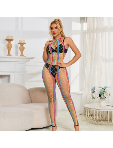 SUBBLIME - 952358 BODYSTOCKING A RETE CON COLLO ALTO ARCOBALENO TAGLIA UNICA
