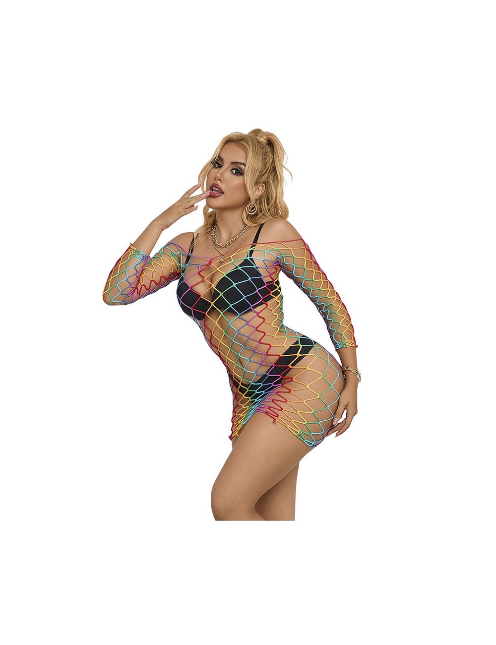 SUBBLIME - 952426 BODYSTOCKING A RETE MANICA LUNGA ARCOBALENO TAGLIA UNICA SUBBLIME - 952426 BODYSTOCKING A RETE MANICA LUNGA ARCOBALENO TAGLIA UNICA