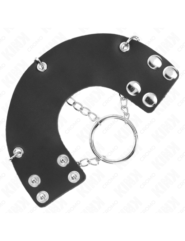 KINK - ANELLO PER PENE CATENA 4 CM METALLO 7 CM CON CINTURA IN PELLE