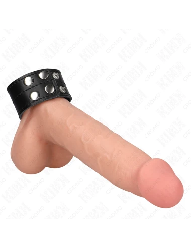 KINK - ANELLO PER PENE IN PELLE CON CHIUSURA A PRESSIONE 18