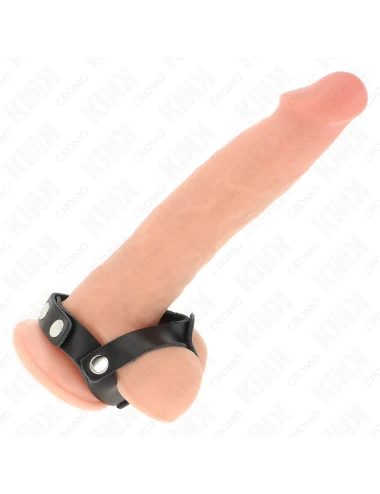 KINK - ANELLO PER PENE E CINTURINO DIVISORE PER PALLE REGOLABILE IN PELLE