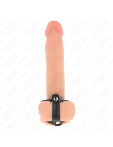 KINK - ANELLO PER PENE E CINTURINO DIVISORE PER PALLE REGOLABILE IN PELLE