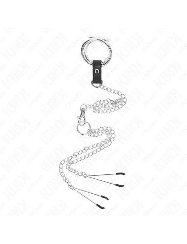 KINK - ANELLO PER PENE IN METALLO CROMATO TRIPLO DA 3 CM A 4