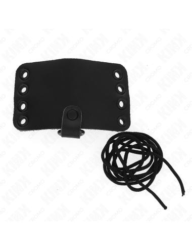 KINK - ANELLO PER PENE IN PELLE CON CHIUSURA IN LACCI E LACCI