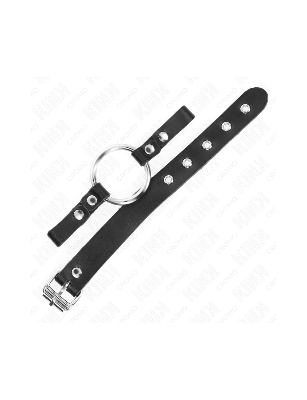 KINK - ANELLO PER PENE IN PELLE CON CHIUSURA A FIBBIA 22 X 2 CM CON ANELLO IN METALLO 4 CM