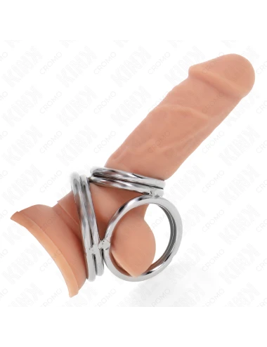 KINK - ANELLO PER PENE IN METALLO CROMATO TRIPLO DA 3