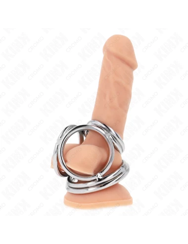 KINK - ANELLO PER PENE IN METALLO CROMATO TRIPLO DA 3