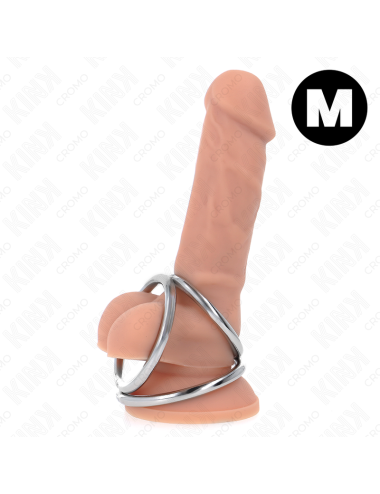 KINK - ANELLO PER PENE IN METALLO CROMATO TRIPLO DA 3