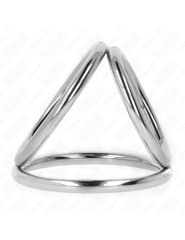 KINK - ANELLO PER PENE IN METALLO CROMATO TRIPLO DA 3,8 CM A 5 CM MODELLO 2