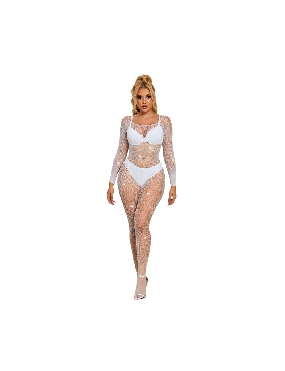 SUBBLIME - 952396 BODYSTOCKING A RETE CON STRASS MANICA LUNGA BIANCO TAGLIA UNICA SUBBLIME - 952396 BODYSTOCKING A RETE CON STRASS MANICA LUNGA BIANCO TAGLIA UNICA