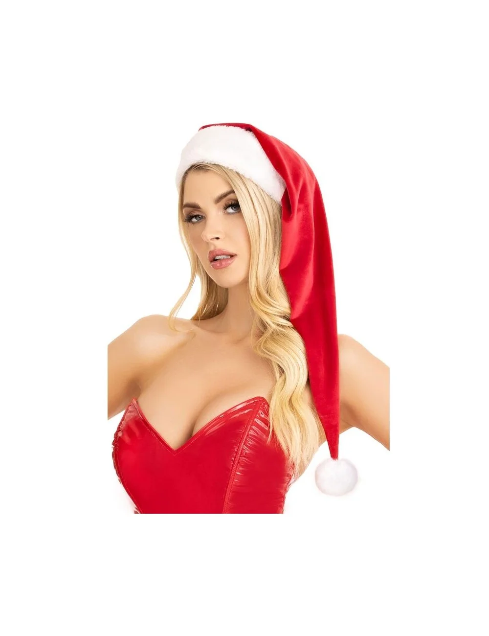 LEG AVENUE - CAPPELLO LUNGO DI BABBO NATALE IN VELLUTO PELUCHE ROSSO