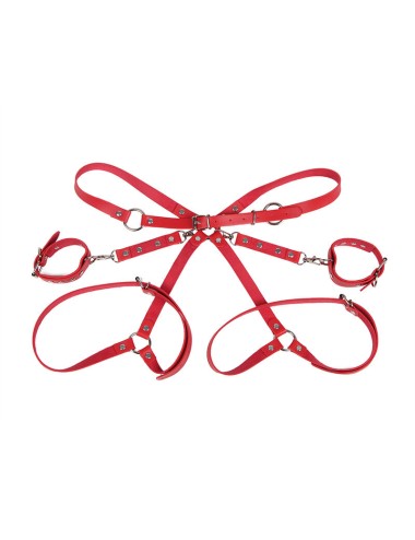 SUBBLIME - 953706 MANETTE CON CINTURA BONDAGE ROSSO TAGLIA UNICA