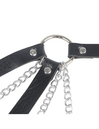 SUBBLIME - 953713 CINTURA PUNK BONDAGE FIBBIA METALLO NERA TAGLIA UNICA