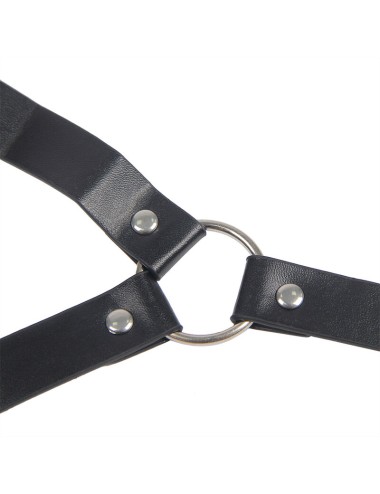 SUBBLIME - 953720 BONDAGE LEATHER STRAP BREATH CLAMPS NERO TAGLIA UNICA