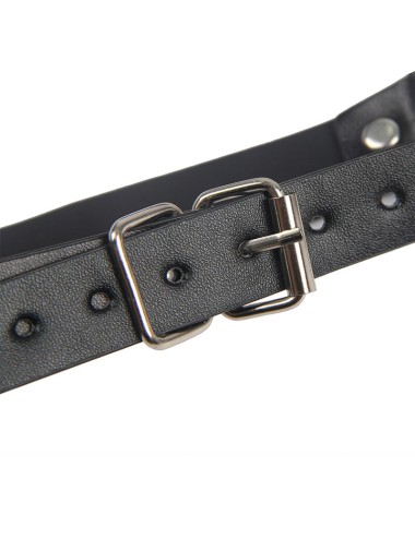 SUBBLIME - 953720 BONDAGE LEATHER STRAP BREATH CLAMPS NERO TAGLIA UNICA