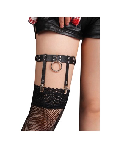 SUBBLIME - 953744 GIARRETRELLA PUNK IN PELLE REGOLABILE NERA TAGLIA UNICA