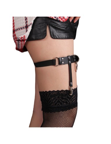SUBBLIME - 953744 GIARRETRELLA PUNK IN PELLE REGOLABILE NERA TAGLIA UNICA