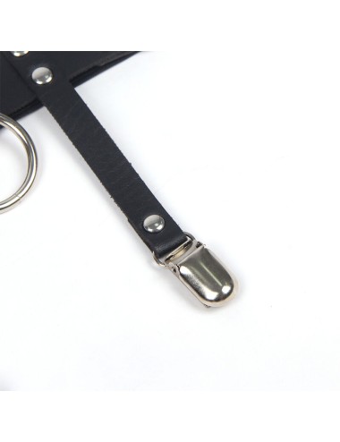 SUBBLIME - 953744 GIARRETRELLA PUNK IN PELLE REGOLABILE NERA TAGLIA UNICA