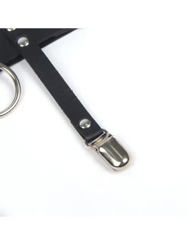SUBBLIME - 953744 GIARRETRELLA PUNK IN PELLE REGOLABILE NERA TAGLIA UNICA