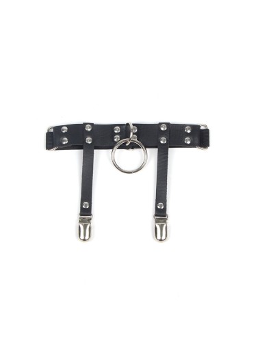 SUBBLIME - 953744 GIARRETRELLA PUNK IN PELLE REGOLABILE NERA TAGLIA UNICA