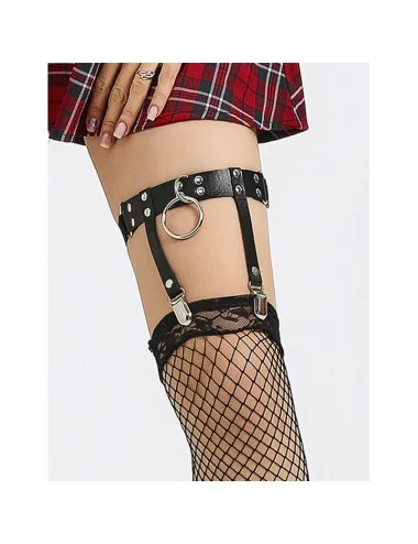 SUBBLIME - 953744 GIARRETRELLA PUNK IN PELLE REGOLABILE NERA TAGLIA UNICA