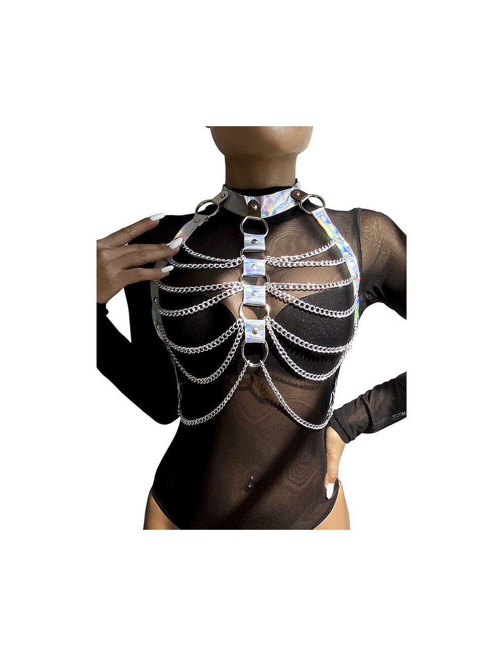 SUBBLIME - 953737 IMBRACATURA PETTORALE CON ANELLI E CATENE ARGENTO TAGLIA UNICA SUBBLIME - 953737 IMBRACATURA PETTORALE CON ANELLI E CATENE ARGENTO TAGLIA UNICA