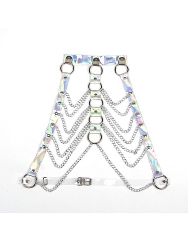 SUBBLIME - 953737 IMBRACATURA PETTORALE CON ANELLI E CATENE ARGENTO TAGLIA UNICA