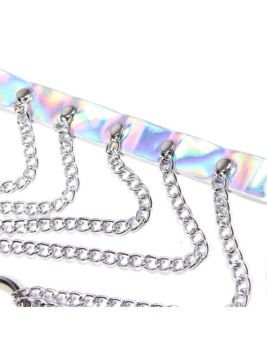 SUBBLIME - 953737 IMBRACATURA PETTORALE CON ANELLI E CATENE ARGENTO TAGLIA UNICA