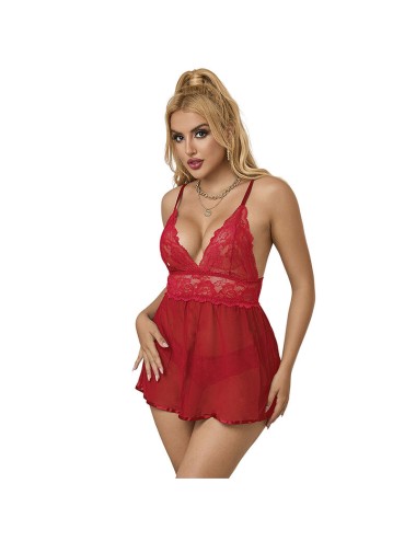 SUBBLIME - 953843 BABYDOLL SCHIENA APERTA ROSSO L/XL