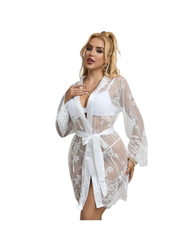 SUBBLIME - 954369 CAMICIA DA NOTTE MANICA LUNGA CON DISEGNO FLOREALE BIANCO S/M