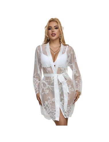 SUBBLIME - 954369 CAMICIA DA NOTTE MANICA LUNGA CON DISEGNO FLOREALE BIANCO S/M