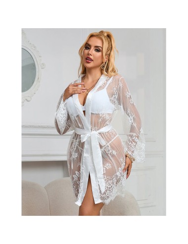 SUBBLIME - 954369 CAMICIA DA NOTTE MANICA LUNGA CON DISEGNO FLOREALE BIANCO S/M