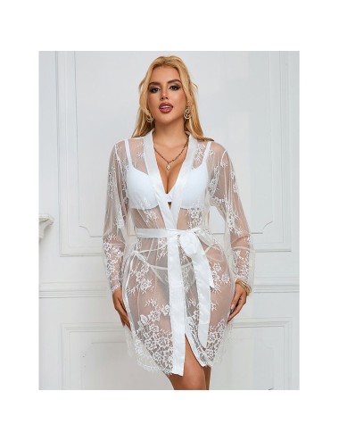 SUBBLIME - 954369 CAMICIA DA NOTTE MANICA LUNGA CON DISEGNO FLOREALE BIANCO S/M