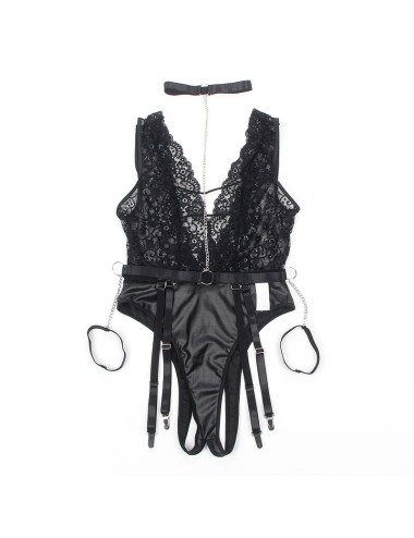 SUBBLIME - 954390 BODY SEXY CON CINTURA REGGICALZE NERO L/XL