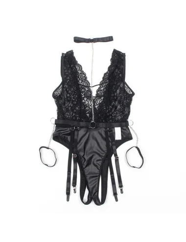 SUBBLIME - 954390 BODY SEXY CON CINTURA REGGICALZE NERO L/XL