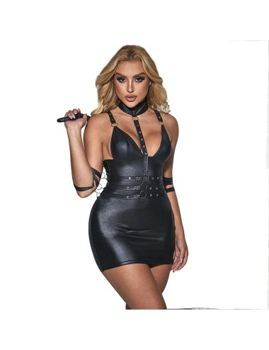 SUBBLIME - 954413 BODY BONDAGE IN PELLE NERO L/XL