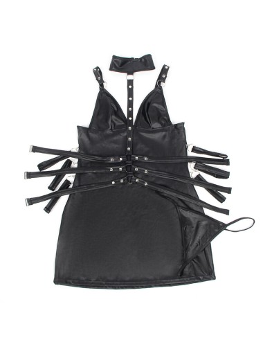 SUBBLIME - 954413 BODY BONDAGE IN PELLE NERO L/XL