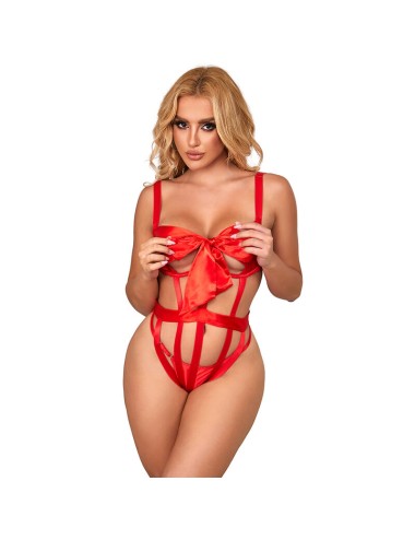 SUBBLIME - 954475 BODY SEXY TRAFORATO CON FIOCCO ROSSO L/XL