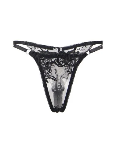 SUBBLIME - SET 3 PEZZI REGGISENO + PERIZOMA + GIARRETTIERA STAMPA FLOREALE NERO S/M